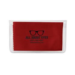 IMPRINTED Red Basic Microfiber Cloth-In-Case (100 per box / Minimum order - 5 boxes) 